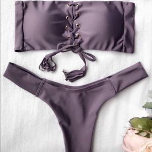 NWT: Lace Bandeau Bikini